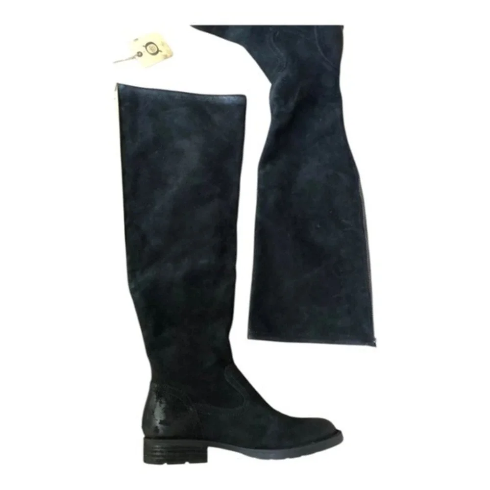 Born Women's Black SUede Borman TALL Knee boots size 5.5‎ NEW